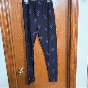 Charlie’s Project Purple Ribbon Leggings Size Small